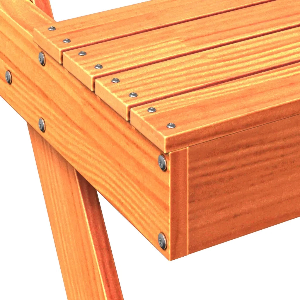 Tavolo da Picnic Marrone Cera 105x134x75 cm Legno Massello Pino 844649