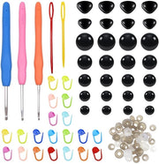 Set di sicurezza 100 pezzi - Bocchini di sicurezza 35 pezzi - Chiavette 135 pezzi - Aghi da uncino 25 pezzi - Materiale: plastica/metallo - Per Amigurumi e artigianato - Attrezzi per lavori manuali