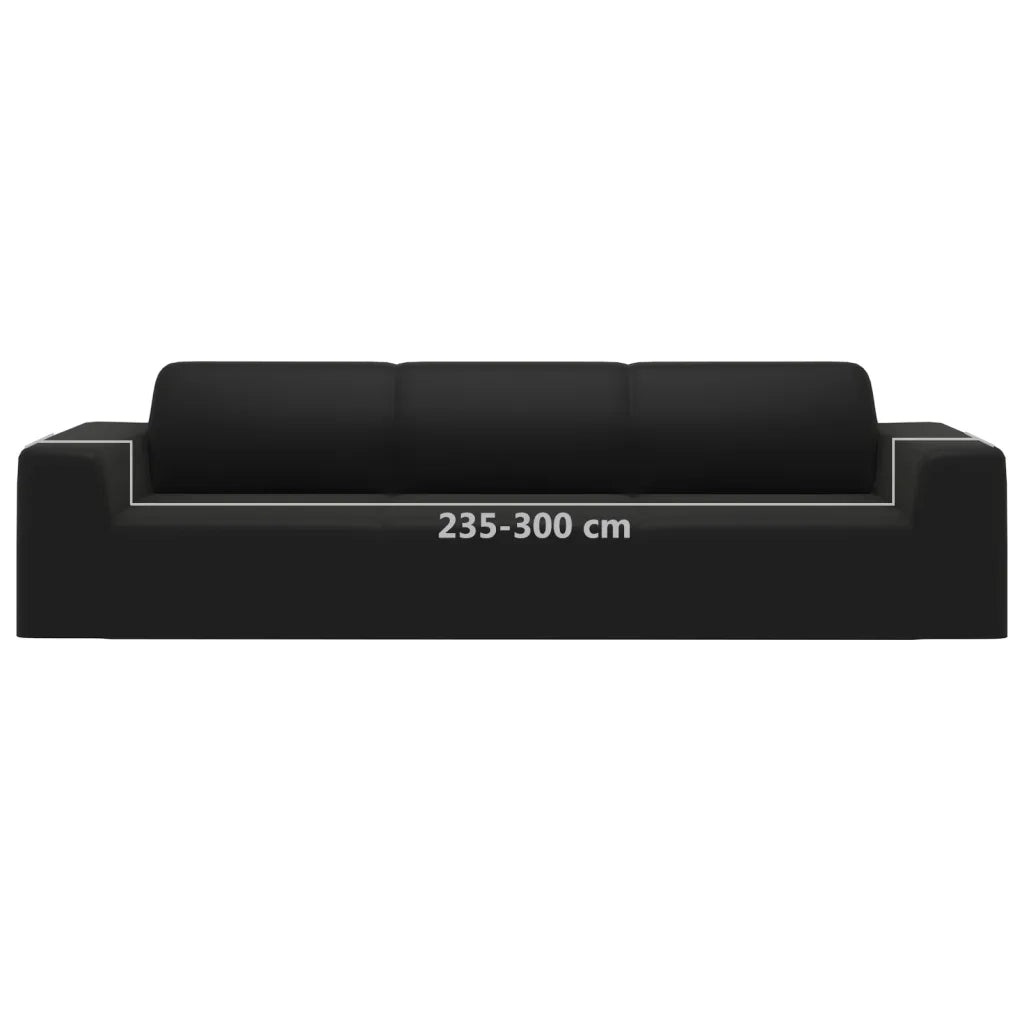 Fodera Elasticizzata per Divano 4 Posti Jersey Poliestere Nero CFW4013167