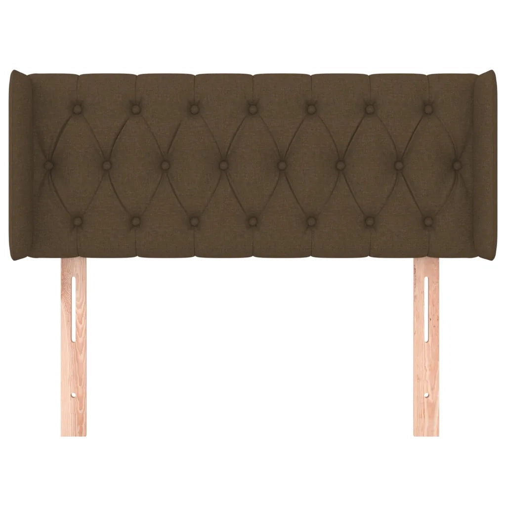 Testiera ad Orecchio Marrone Scuro 93x16x78/88 cm in Tessuto
