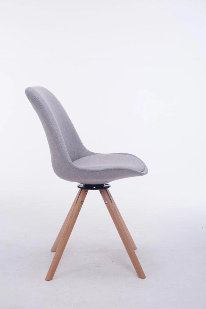 Sedia ospite Troyes Girevole Tessuto Rotondo grigio,natura