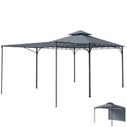 Gazebo Giardino 3,2x3,2 m ¨C zephmum ¨C Doppia Copertura Esterni Scuro