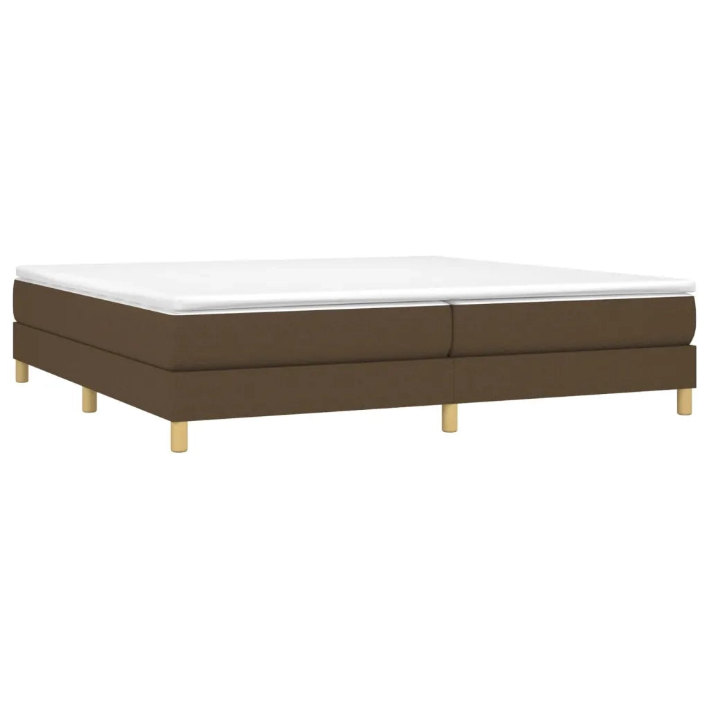 Giroletto a Molle con Materasso Marrone Scuro 200x200cm Tessuto 3144202