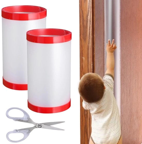 Due pezzi di protezione per dita per porte, chiusura per porte 17 x 120CM, protezione per porte chiusura con forbice, materiale trasparente, protezione per porte per scuole, camere da letto, asili nido