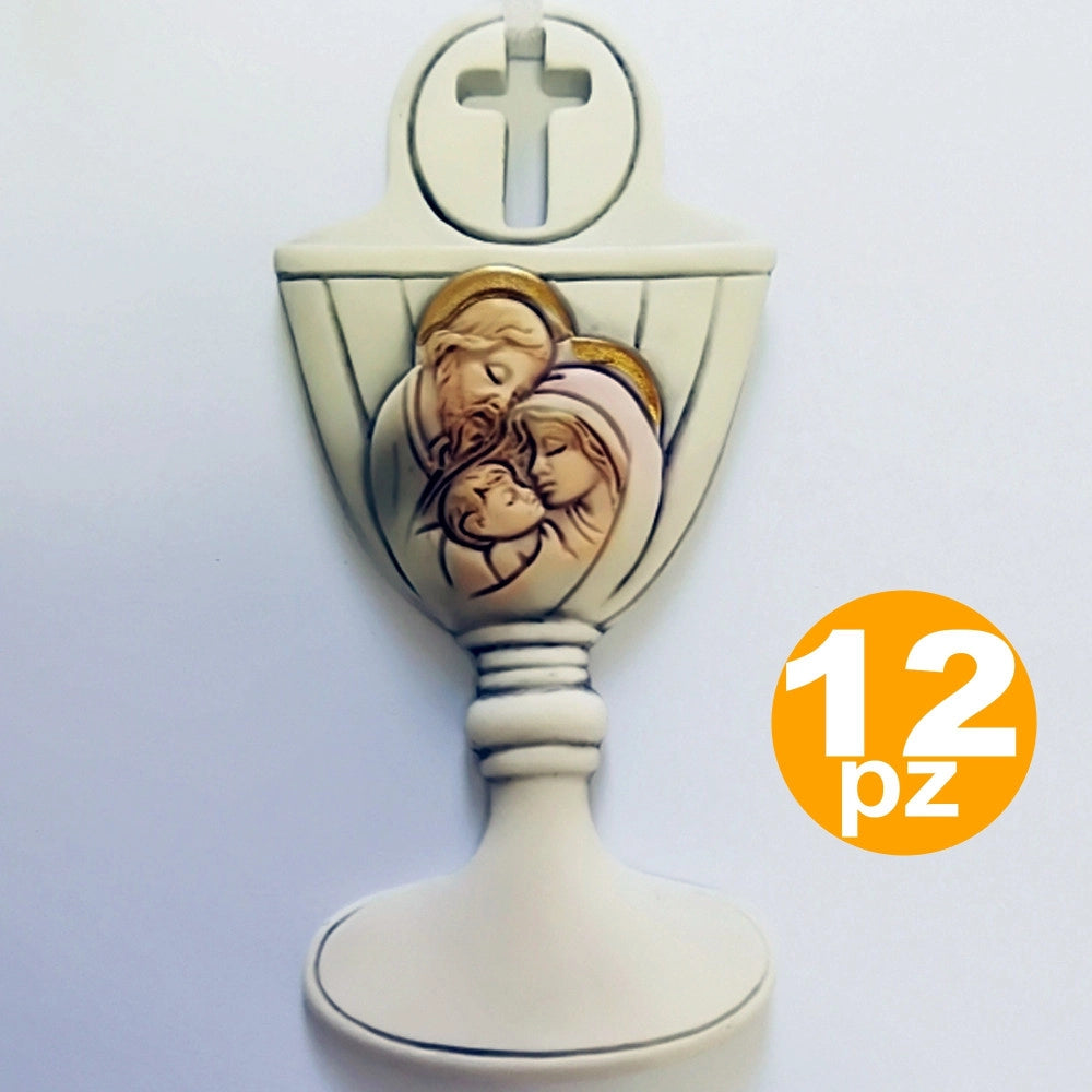 Trade Shop - Set 12pz. Bomboniere Nativita' Calice Cresima Giuseppe Madonna Bambino Appendino -