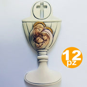Trade Shop - Set 12pz. Bomboniere Nativita' Calice Cresima Giuseppe Madonna Bambino Appendino -