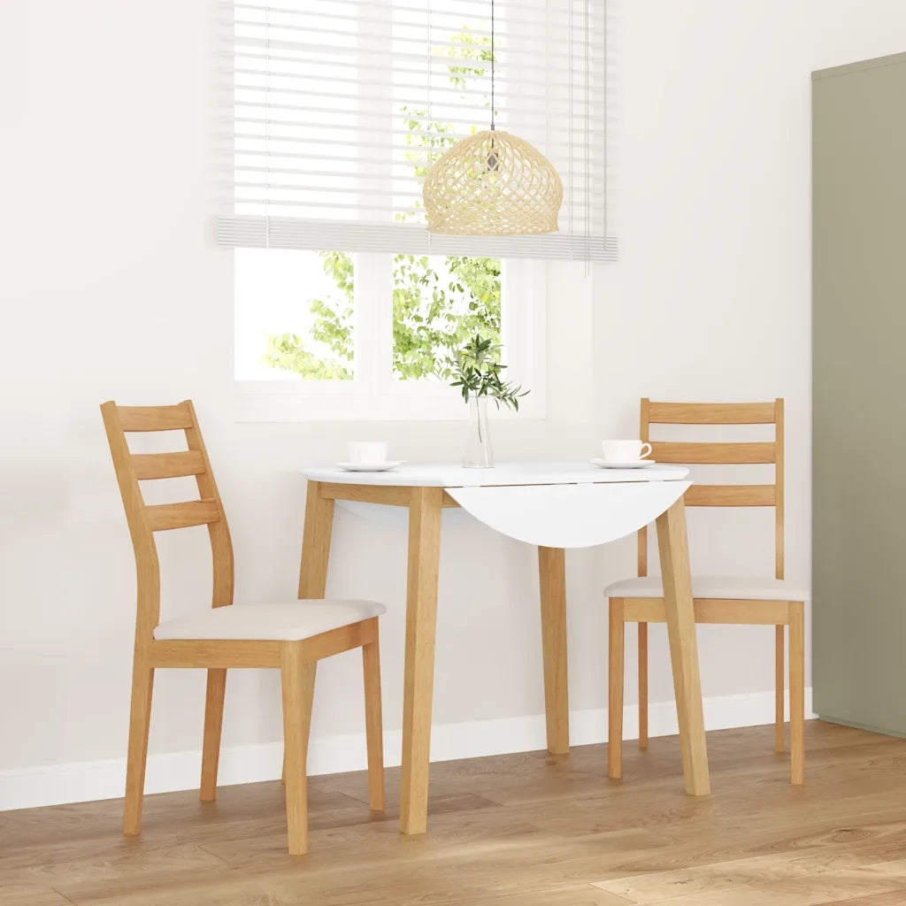Sedie da Pranzo con Cuscini 2 pz Naturale Legno Massello Hevea 4102517