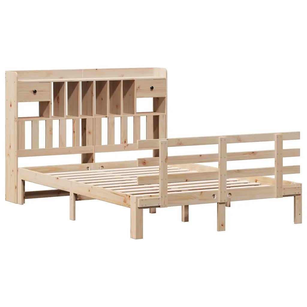 Letto Libreria senza Materasso 140x200 cm in Legno di Pino 3322796