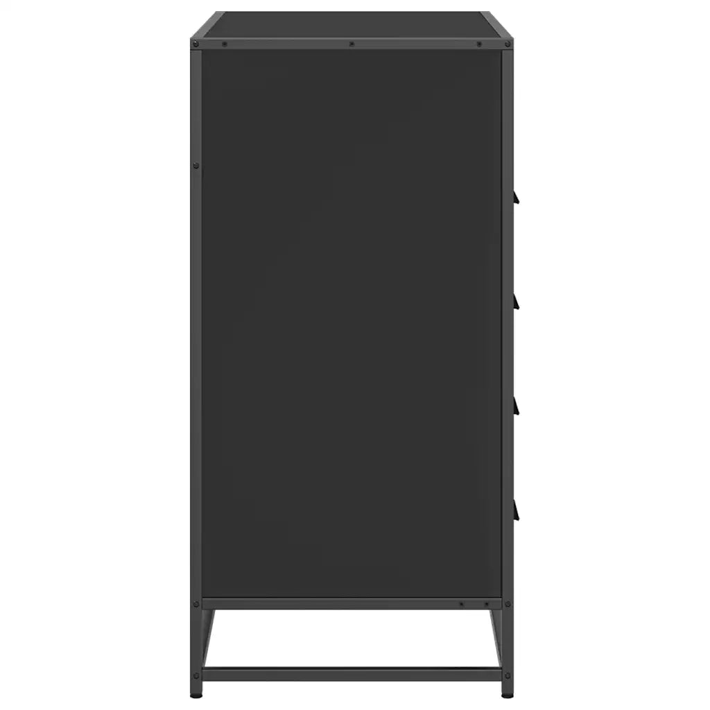 vidaXL Cassettiera Nera 70x41x83,5 cm in Legno Multistrato