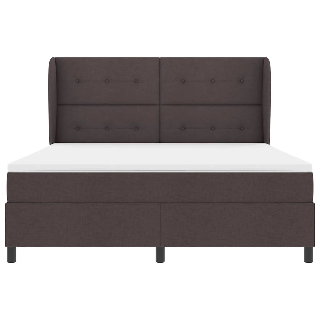 Letto a molle con materasso Marrone scuro 180 x 200 cm Tessuto 3340581