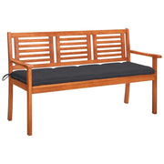 Panchina da Giardino e Cuscino 3 Posti 150cm Eucalipto Massello cod mxl 69371