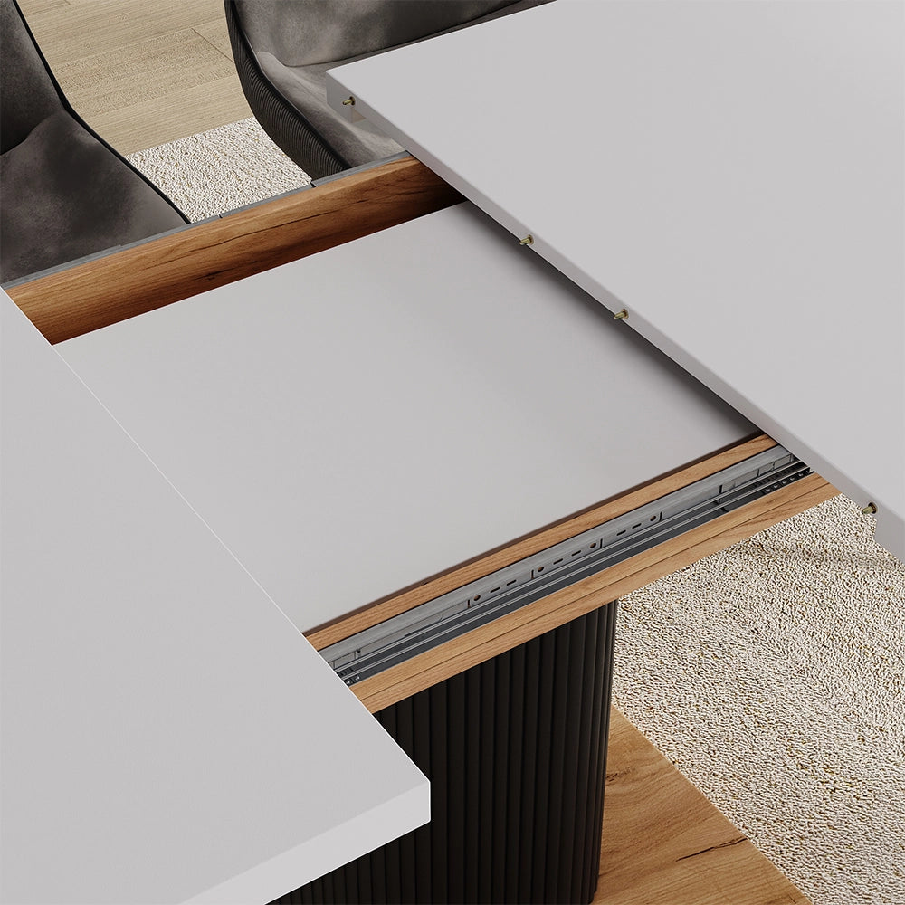 Vicco tavolo da pranzo allungabile Rovere bianco/dorato 120 x 80 cm estensibile