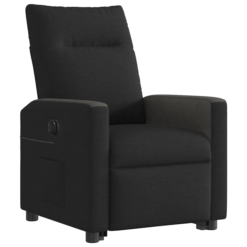 Poltrona Alzapersona Reclinabile Elettrica Nera in Tessuto 3324068