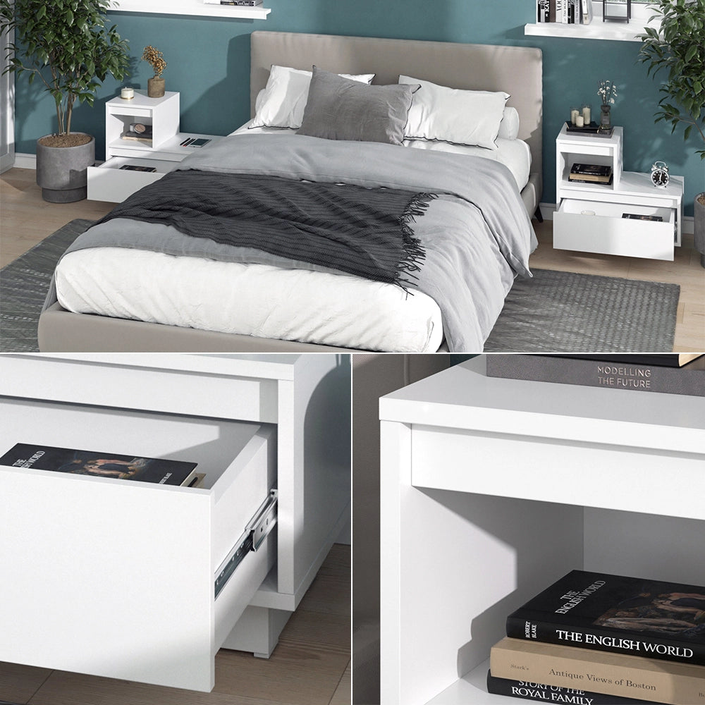 Vicco Comodino Bianco 59.4 x 53.2 cm Set di 2