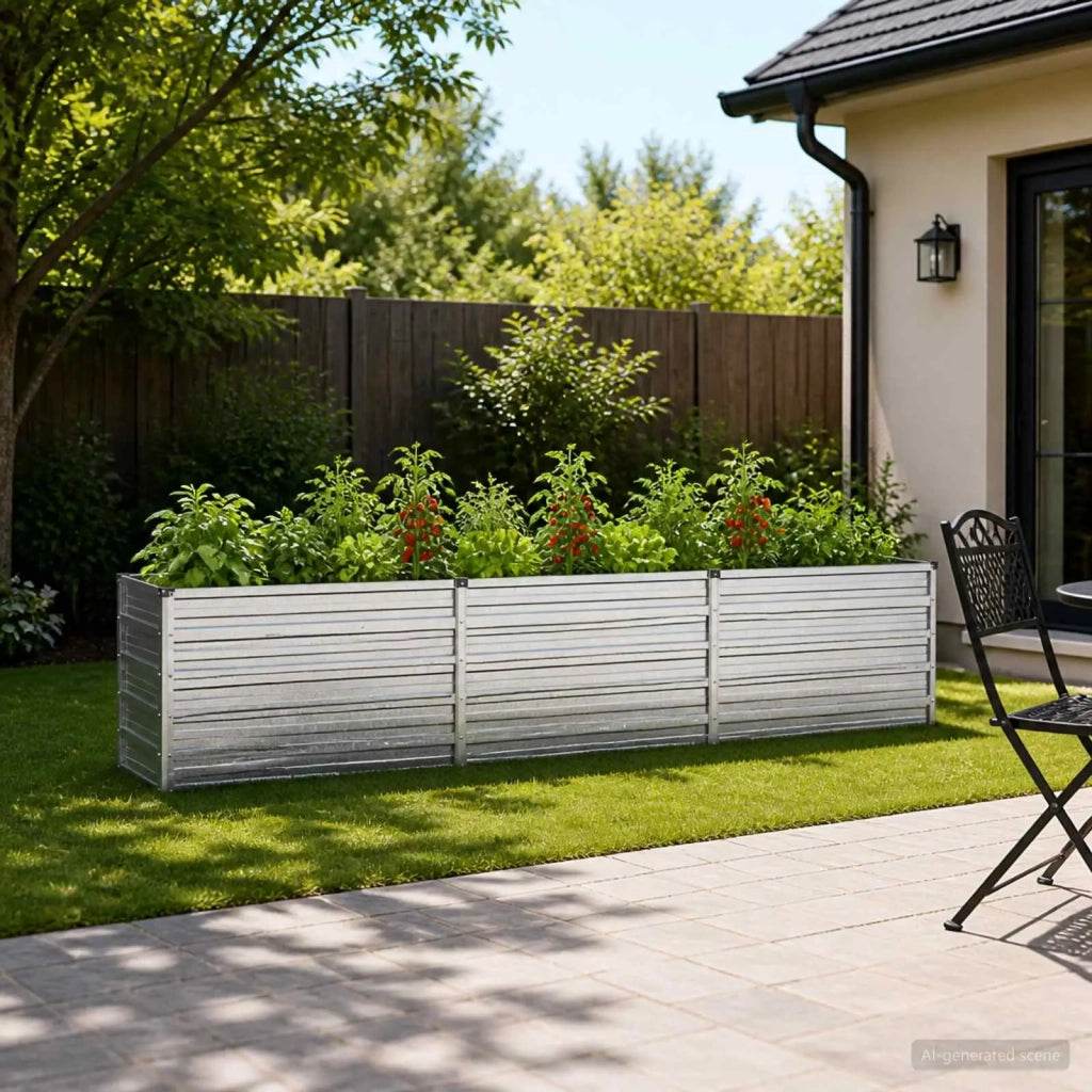 Letto rialzato da giardino Argento 240 x 40 x 55 cm 8006258