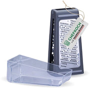 Raspante per cucina con supporto - realizzato in acciaio inossidabile e HIPS, ideale per formaggi, verdure, zenzero, con superficie antiscivolo, resistente al lavastoviglie