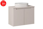 Set mobili bagno 80 cm con piano e lavabo da appoggio Beyond Nova Cashmere 80 x 1401 x 40 cm