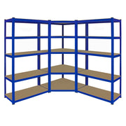 1 Scaffale ad Angolo & 2 Scaffali T-Rax in Acciaio Senza Bulloni Blu