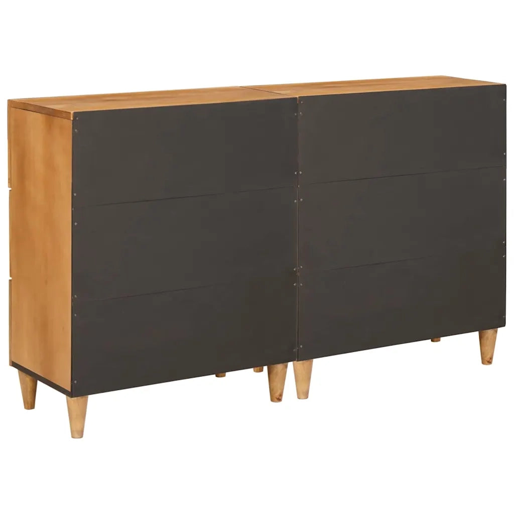 Credenza 2 pz-Set di 2 Buffet-Armadio da cucina Marrone 60 x 33 x 75 cm legno massello di mango