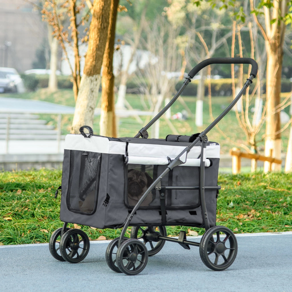 Carrello per Cani Piccoli Pieghevole ¨C zephmum ¨C Grigio