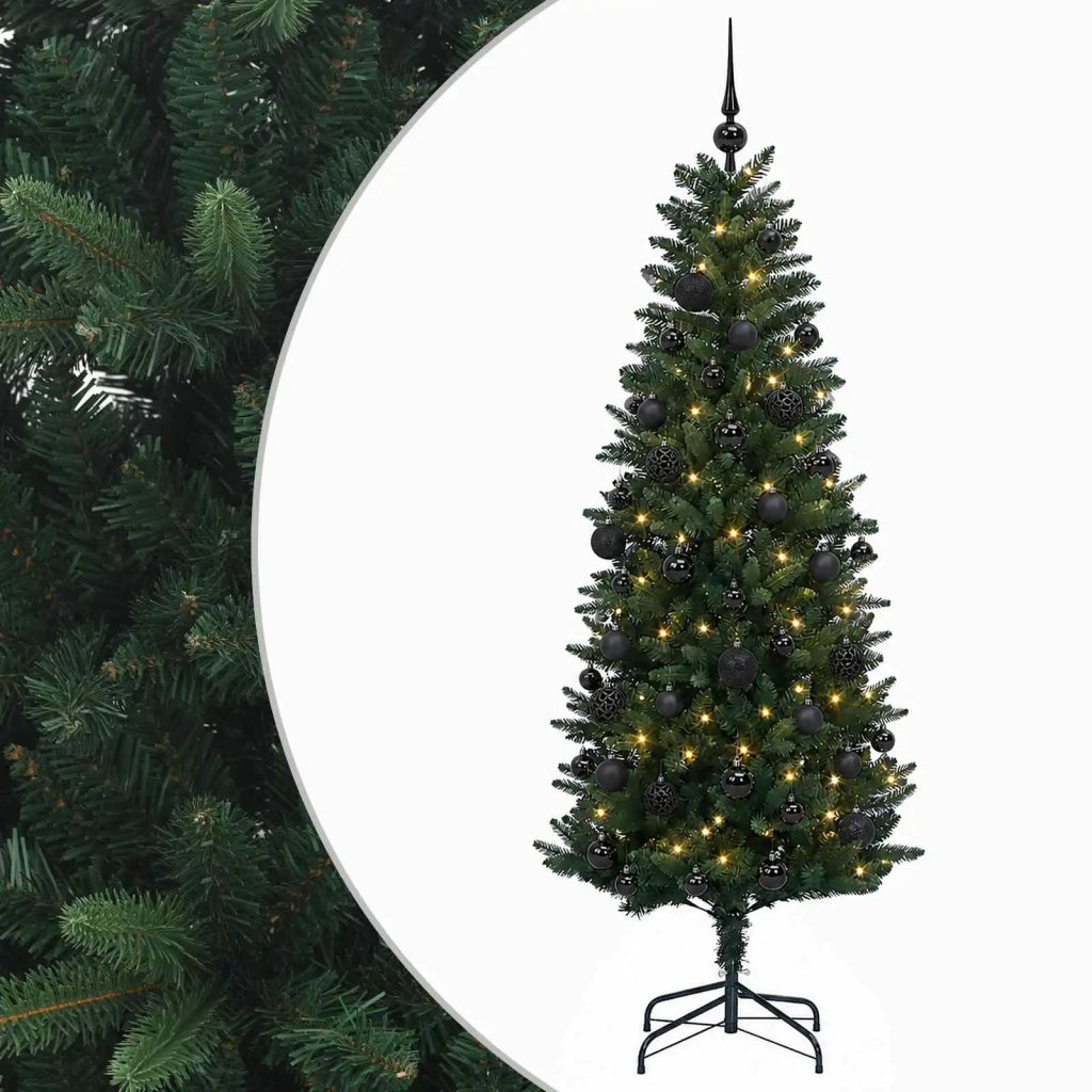 Albero di Natale Artificiale con Palline 150 cm 150 LED 3465636
