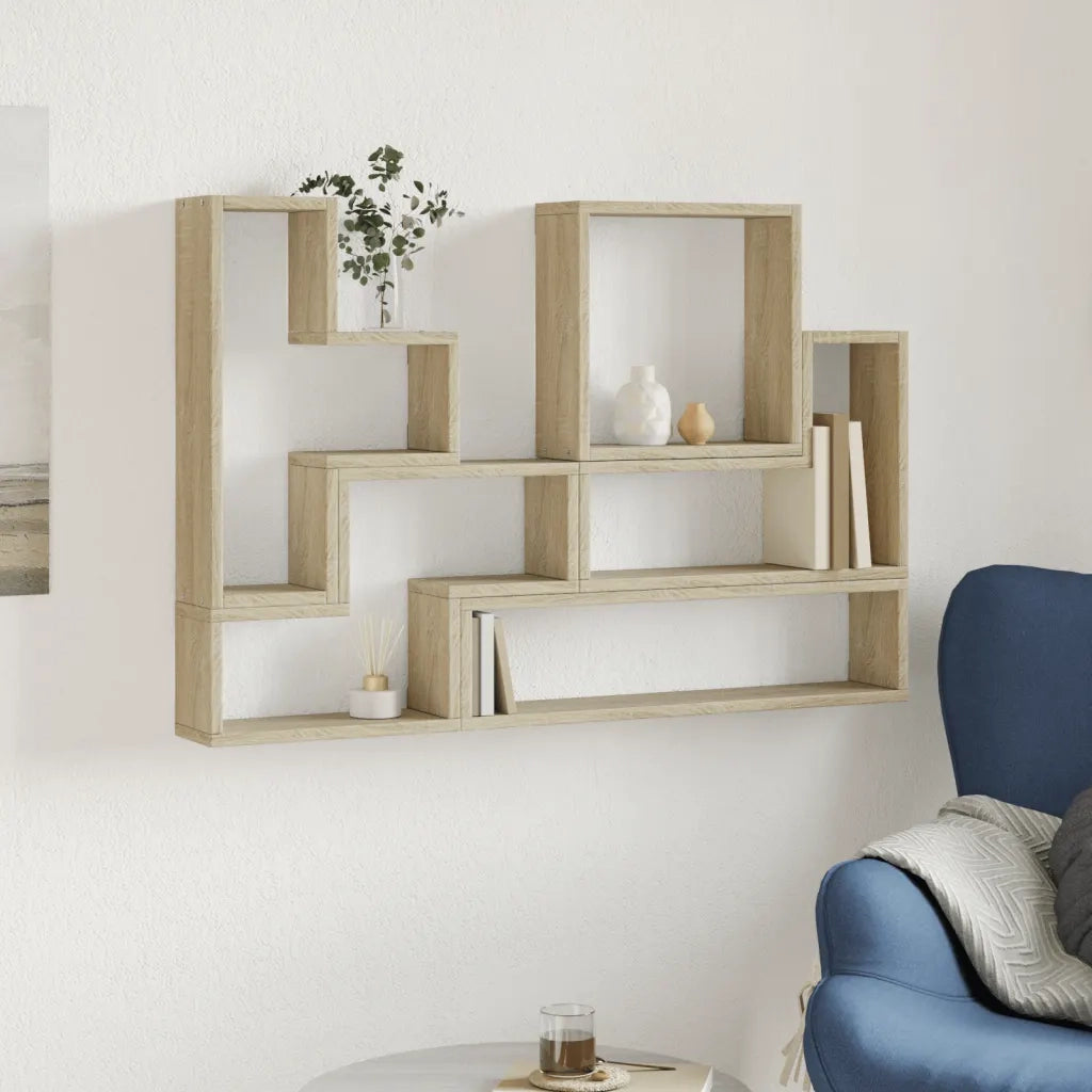 vidaXL Scaffale a Parete Rovere Sonoma 96x12x64cm in Legno Multistrato