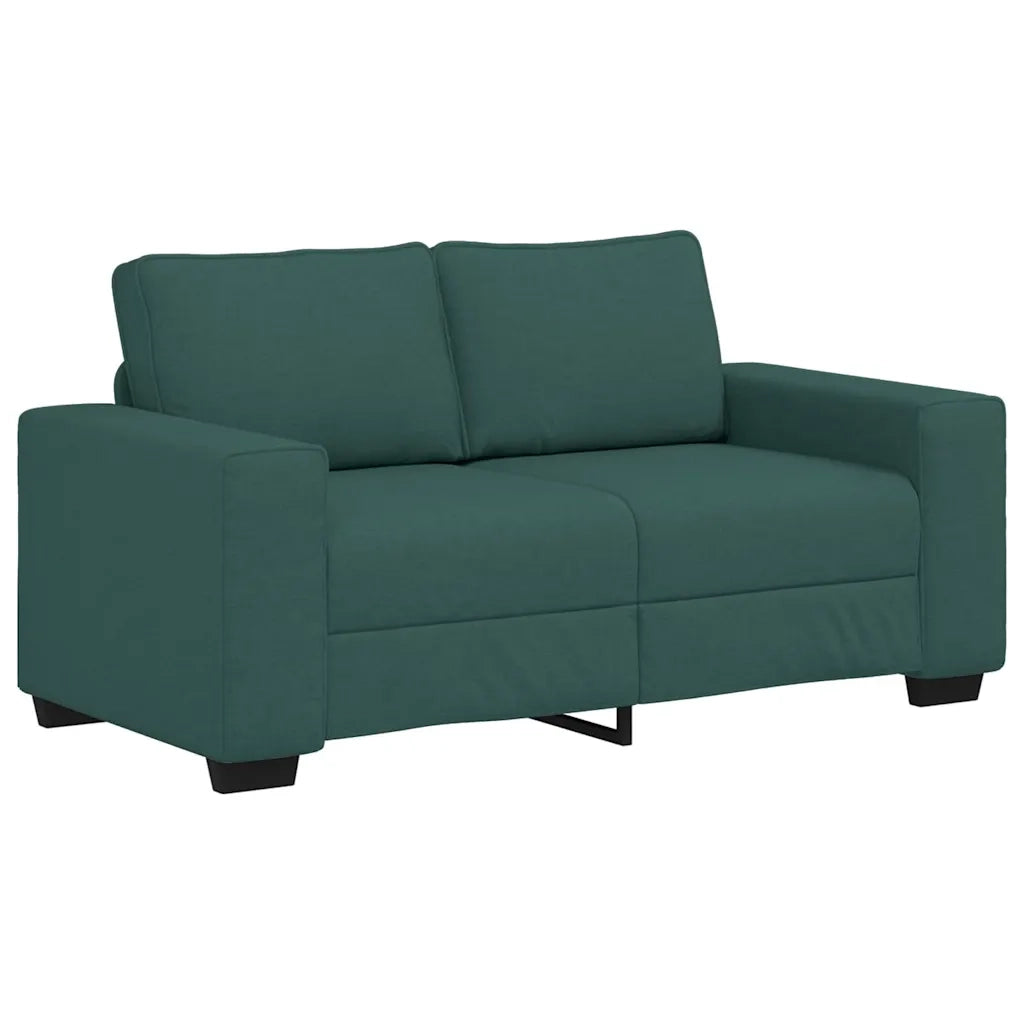 Set di Divani 2 pz con Cuscini Verde scuro in Tessuto