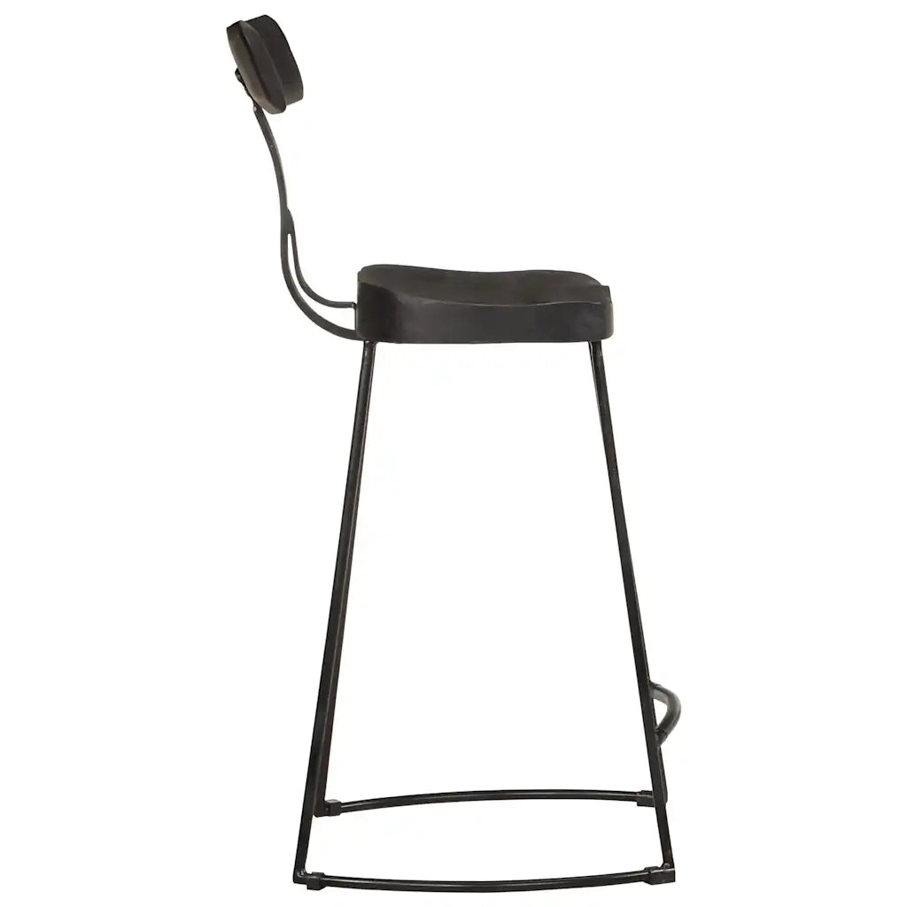Sgabelli da Bar 2 pz Neri 49x43x88 cm Legno Massello di Mango 4013516