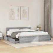 Giroletto Testiera Grigio Sonoma 200x200 cm Legno Multistrato