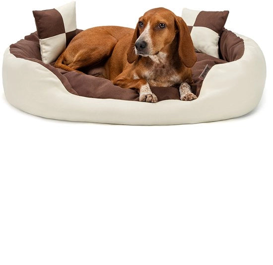 Letto per cani rotabile, impermeabile e morbido, 85x70 cm marrone/beige