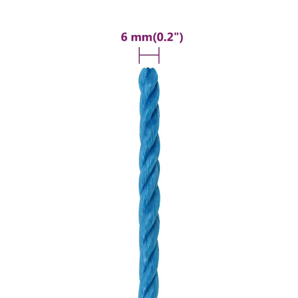 Corda da Lavoro Blu 6 mm 25 m in Polipropilene