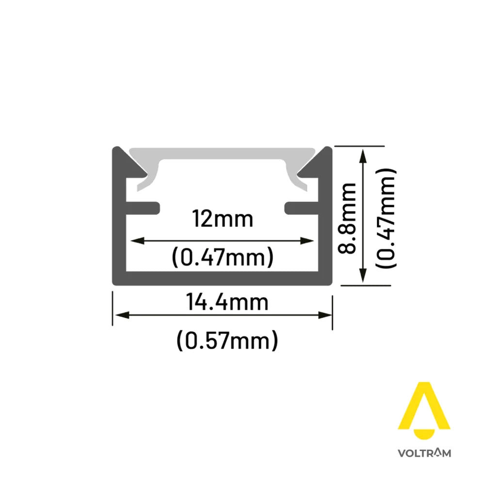 Profilo mini in alluminio bianco 2mt per striscia led