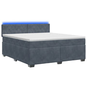 Letto con Box Spring, Materasso e LED Grigio Scuro 180 x 200 cm 3452223