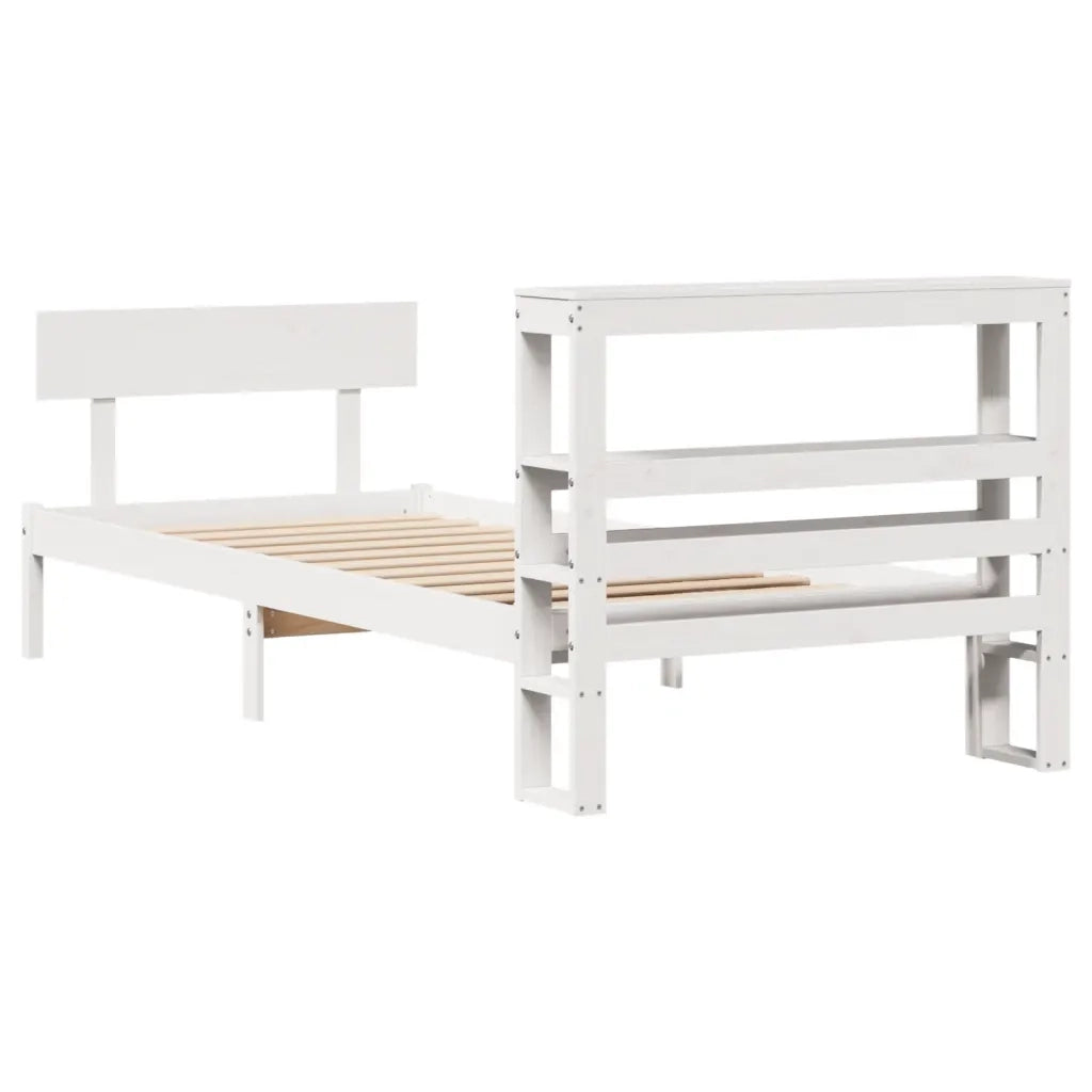 Letto singolo | Letto per adulti | Letto senza Materasso Bianco 90x200 cm Legno Massello di Pino