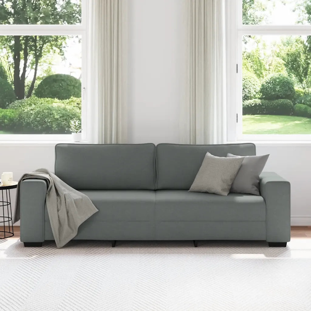 Divano a 3 Posti Grigio Chiaro 220x77x82 cm in Tessuto 4105177
