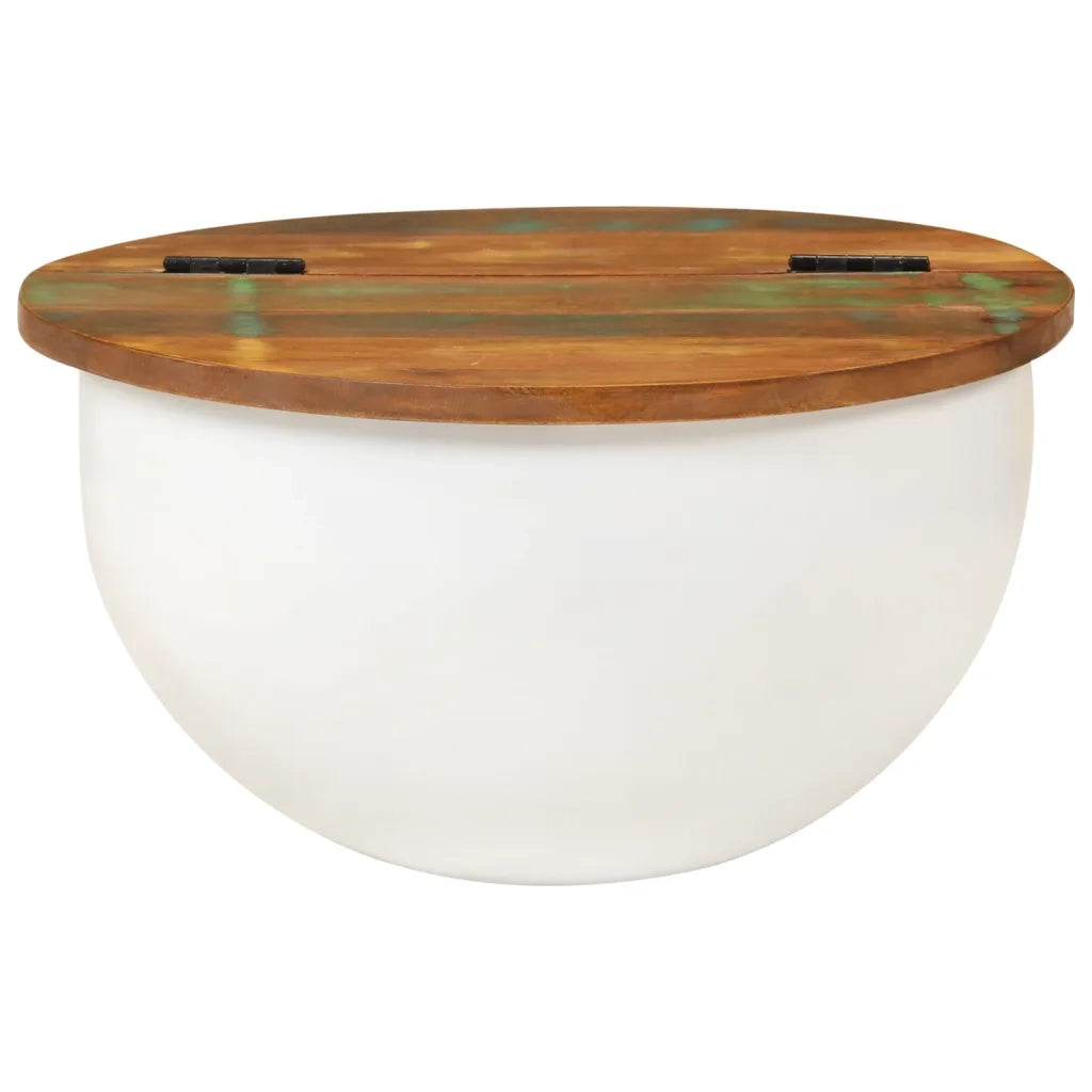 Tavolino da salotto | Tavolino da caff¨¨ | Tavolino da Soggiorno Bianco 50x27 cm Legno Massello di Recupero