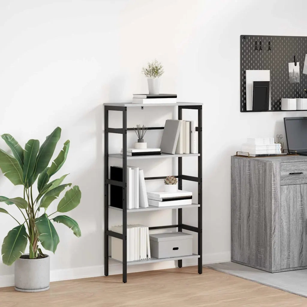 Libreria-Scaffale per Libri-Mobile di Stoccaggio Grigio Sonoma 60 x 29,5 x 115 cm Legno multistrato