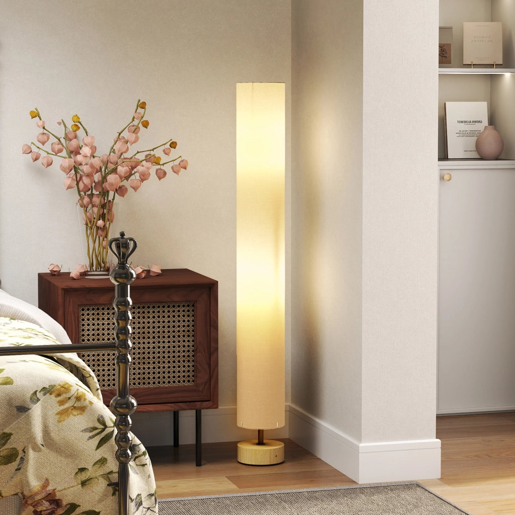 Lampada da terra per soggiorno con paralume in lino ¨C zephmum ¨C 120 cm beige