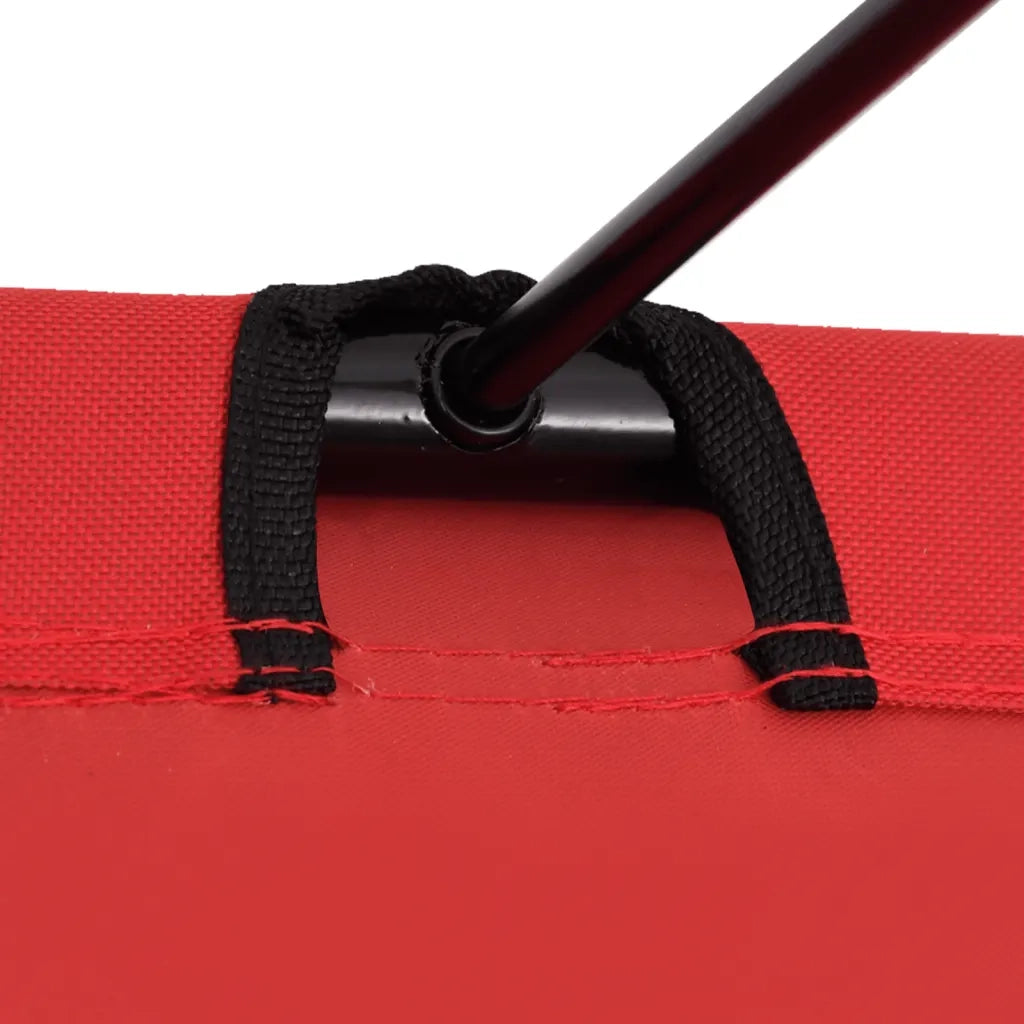Letto da Campeggio 180x60x19 cm Tessuto Oxford e Acciaio Rosso