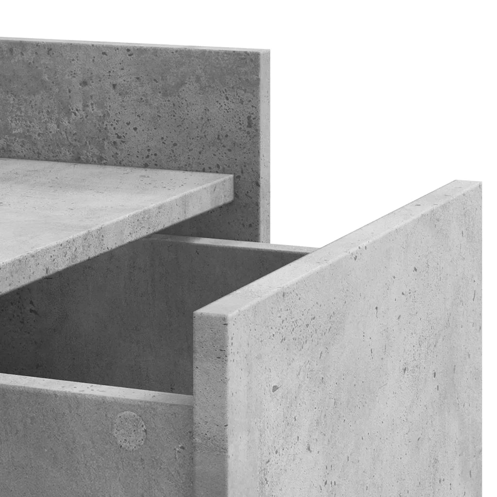 Comodino | Armadio da Notte | Mobiletto da notte Grigio Cemento 45x50x65 cm in Legno Multistrato