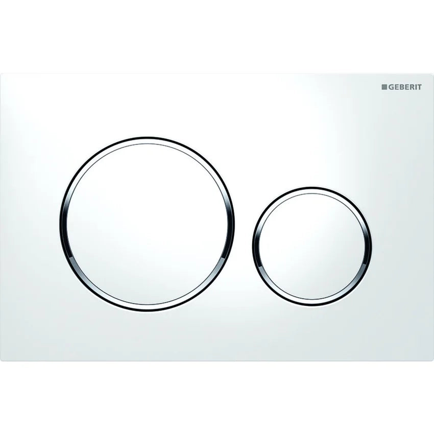 PLACCA DI COPERTURA 2 TASTI SIGMA 20 GEBERIT Bianca - bordi tasti cromo