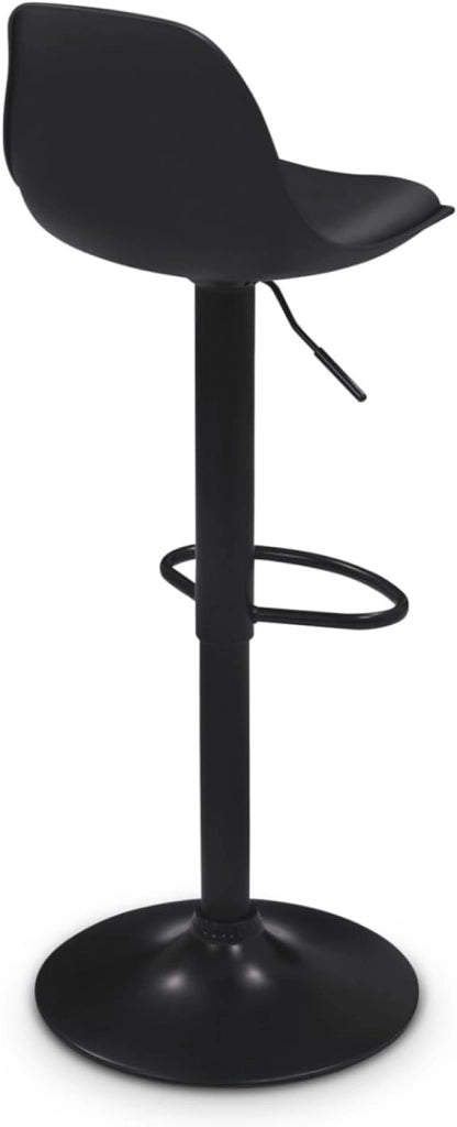Lote de 4 taburetes de bar negros de diseño KARL con patas negras