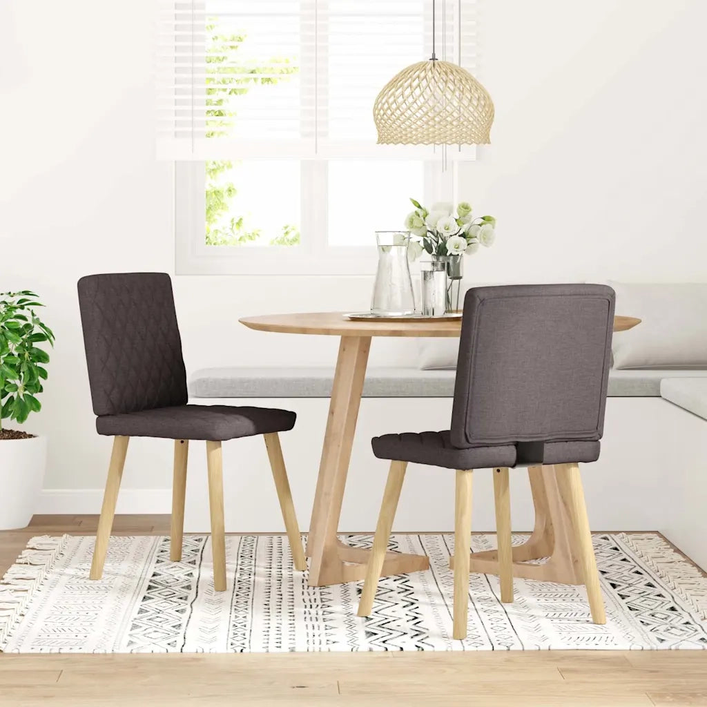 Sedie da Pranzo 2 pz Marrone Scuro in Tessuto 4101125