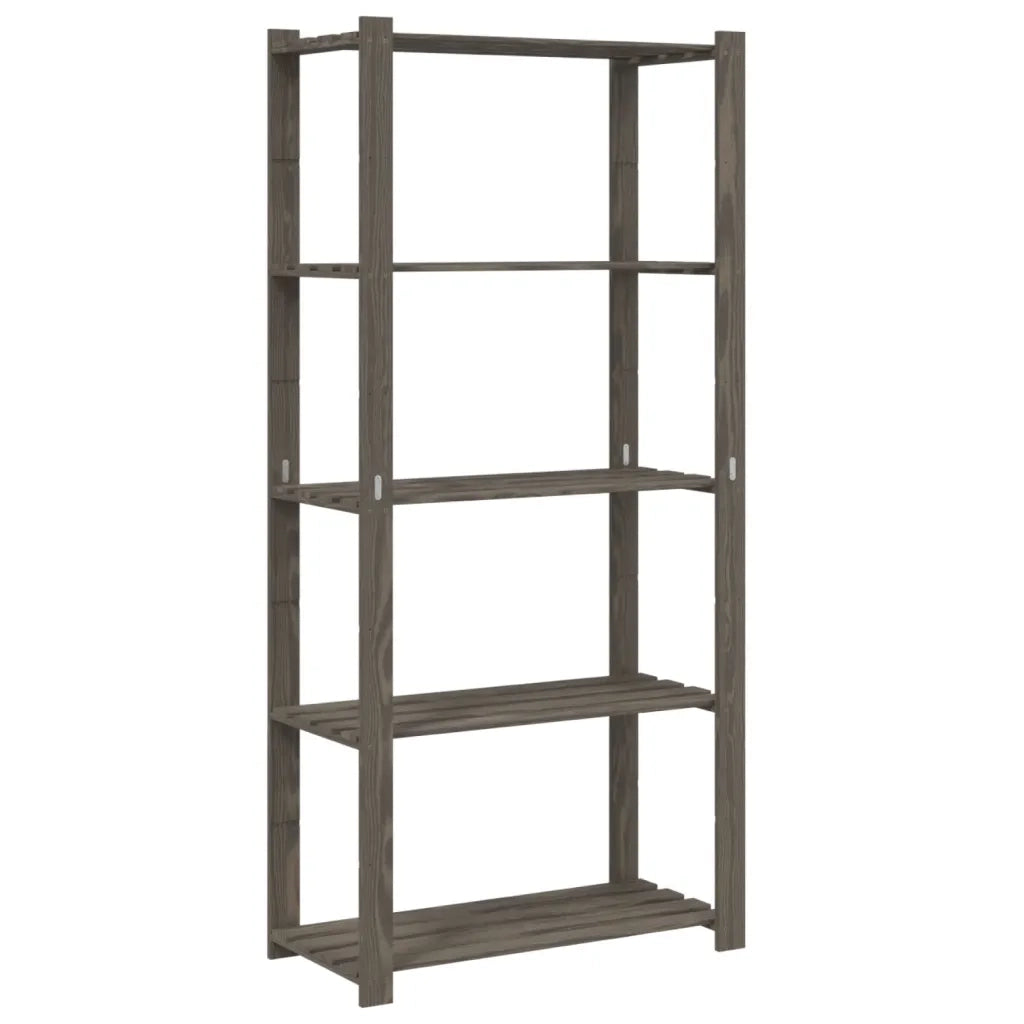 Scaffale a 5 Livelli Grigio 80x38x170 cm in Legno di Pino CFW2670103