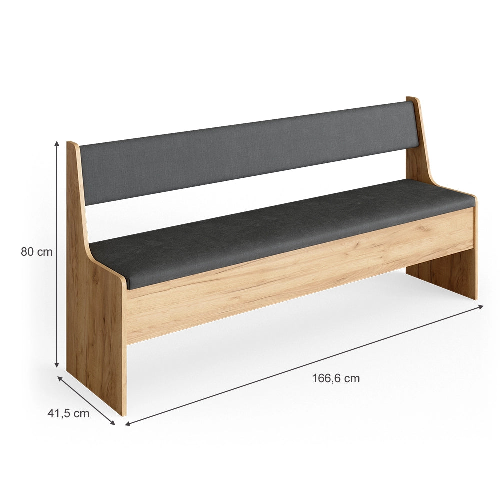 Vicco Panca ad angolo Quercia dorata 166.6 x 41.5 cm