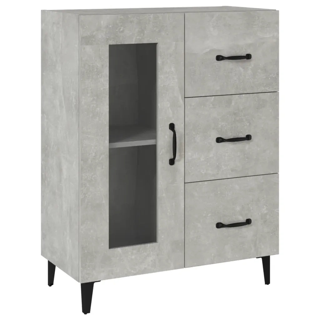 Credenza Grigio Cemento 69,5x34x90 cm in Legno Multistrato 812217