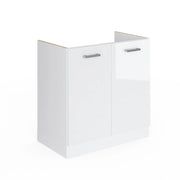 Mobile lavello cucina R-Line Bianco lucido/Bianco 80 cm senza piano di lavoro Vicco
