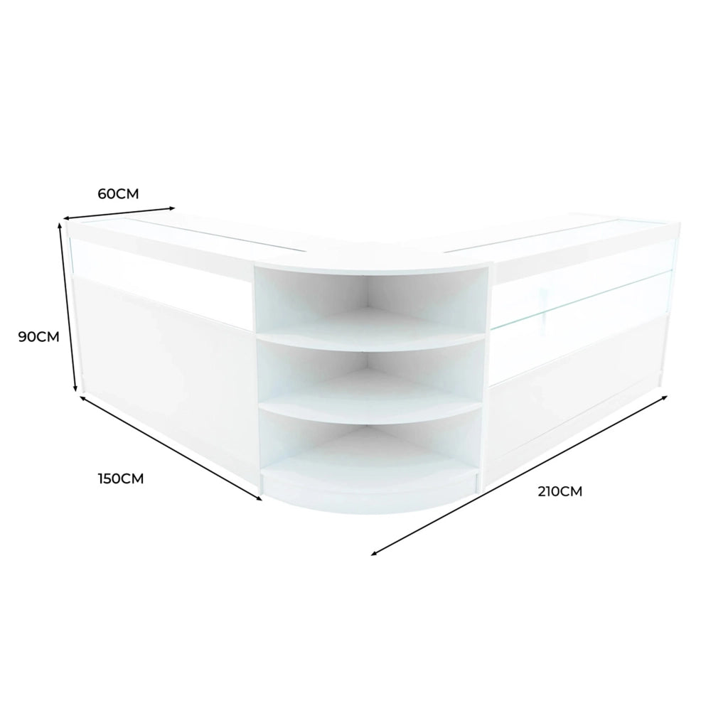 Set Banconi LED Bianco Harmonia B1500 C1500 LM60 Vetrina Negozio con Serratura