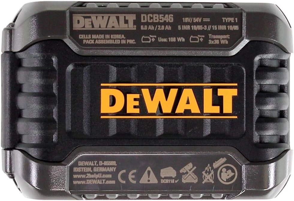DCB546 - Batteria XR Flexvolt con caricatore rapido DCB118, 6 Ah, 18 V, 54 V, confezione da 2