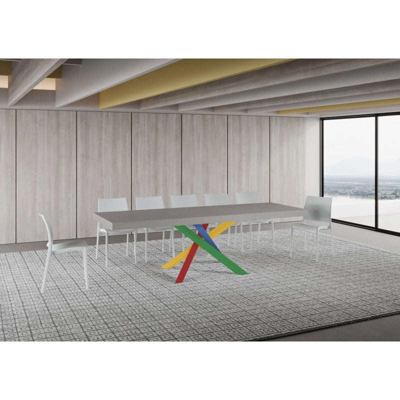 Tavolo allungabile 160/420x90 cm Volantis Premium telaio Multicolore 4/B - Cashmere